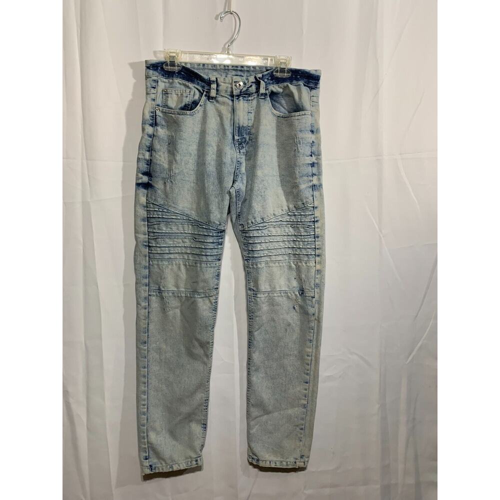 SOUTHPOLE Jeans Mens 32x30 Blue Wash Skinny Slim Fit Stretch Y2K Distressed